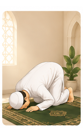 Man in sujood, prostrating